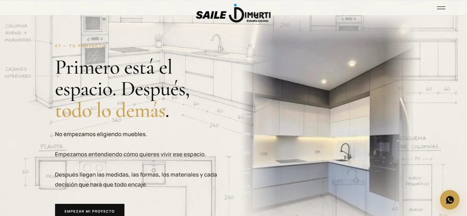 Web de DIMARTI, estudio de cocinas a medida, diseñada por EMCWEB