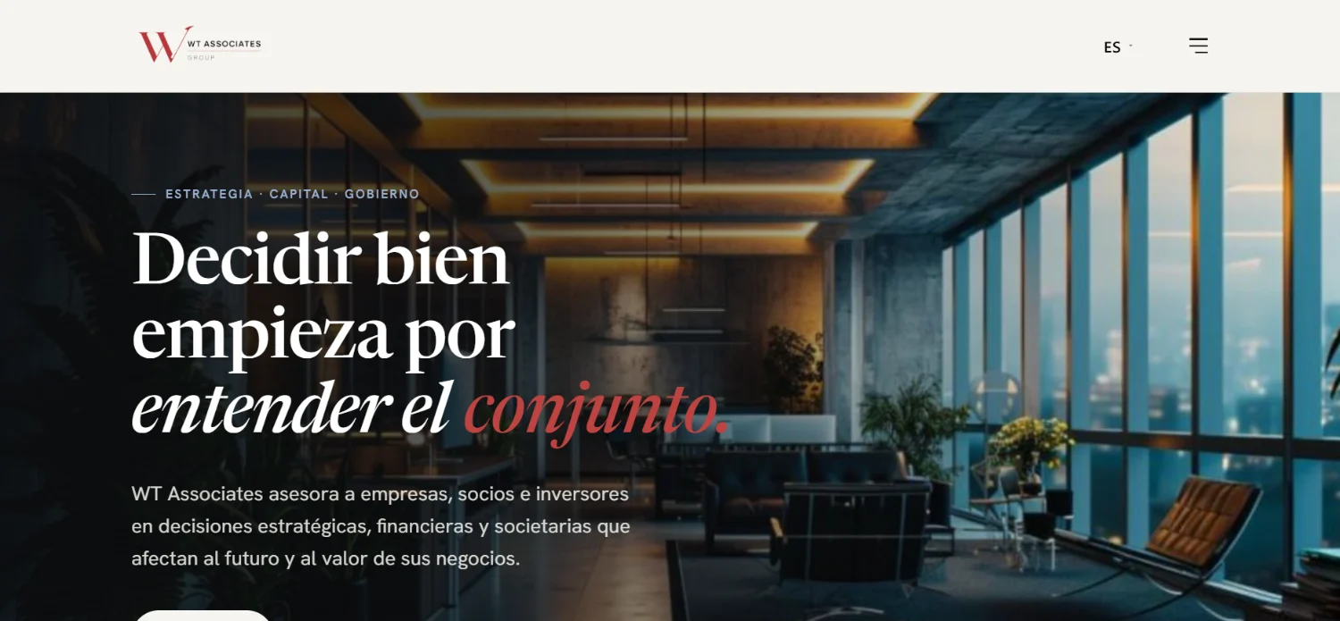 Web corporativa multiidioma de WT Associates Group diseñada por EMCWEB